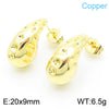 1 Pair Simple Style Water Droplets Plating Inlay Copper Rhinestones Gold Plated Ear Studs