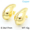 1 Pair Simple Style Water Droplets Plating Inlay Copper Rhinestones Gold Plated Ear Studs