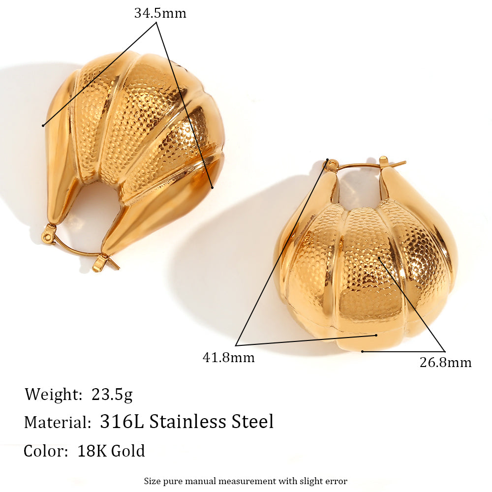 1 Pair Ig Style Vintage Style Exaggerated Geometric Plating Stainless Steel 18k Gold Plated Earrings