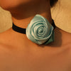 Romantic Sweet Commute Rose Stainless Steel Cloth Velvet Handmade Women's Choker