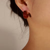 1 Pair Vintage Style British Style C Shape Enamel Plating Copper 18k Gold Plated Ear Studs