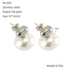 1 Piece Cute Queen Bridal Solid Color Plating Inlay Stainless Steel Pearl 18k Gold Plated Ear Studs