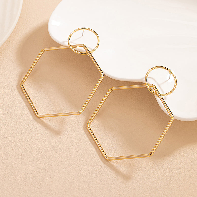 1 Pair Elegant Simple Style Rhombus Iron Drop Earrings