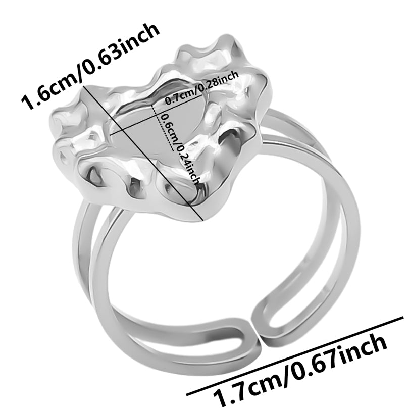 Wholesale Jewelry Simple Style Geometric 304 Stainless Steel 18K Gold Plated Irregular Open Rings