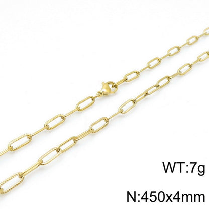 New Fashion Simple Thick Chain Paper Clip Chain Bracelet Set Wholesale Gooddiy