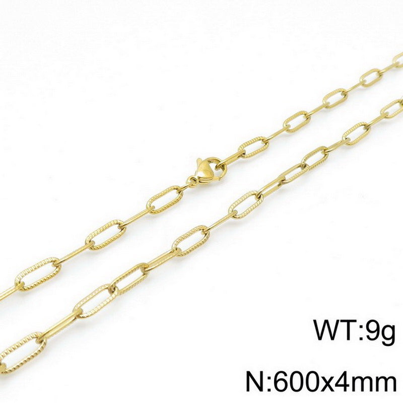 New Fashion Simple Thick Chain Paper Clip Chain Bracelet Set Wholesale Gooddiy