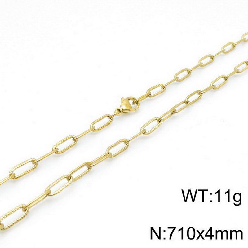 New Fashion Simple Thick Chain Paper Clip Chain Bracelet Set Wholesale Gooddiy