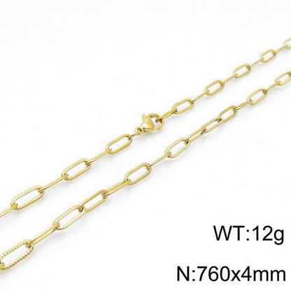 New Fashion Simple Thick Chain Paper Clip Chain Bracelet Set Wholesale Gooddiy