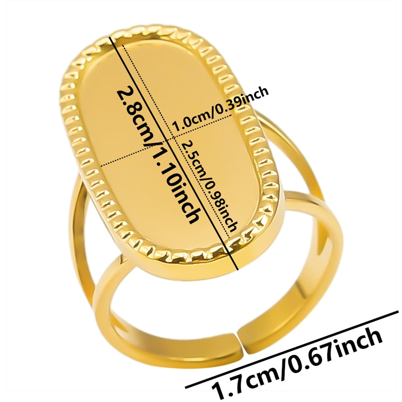 Wholesale Jewelry Simple Style Geometric 304 Stainless Steel 18K Gold Plated Irregular Open Rings