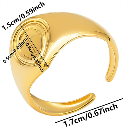 Wholesale Jewelry Simple Style Geometric 304 Stainless Steel 18K Gold Plated Irregular Open Rings