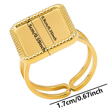 Wholesale Jewelry Simple Style Geometric 304 Stainless Steel 18K Gold Plated Irregular Open Rings