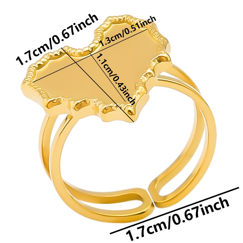 Wholesale Jewelry Simple Style Geometric 304 Stainless Steel 18K Gold Plated Irregular Open Rings