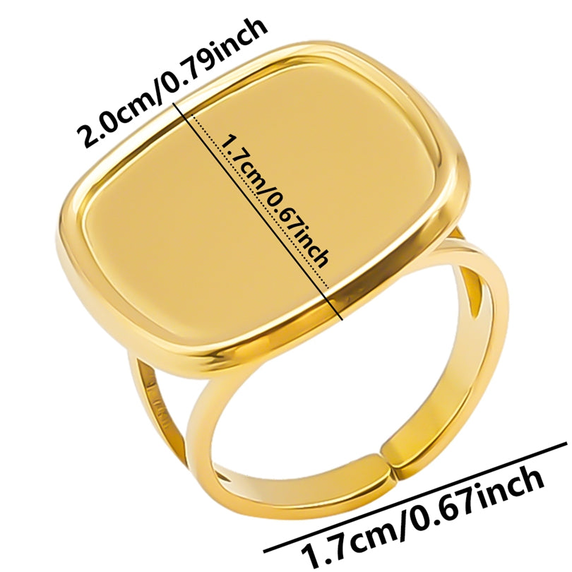 Wholesale Jewelry Simple Style Geometric 304 Stainless Steel 18K Gold Plated Irregular Open Rings