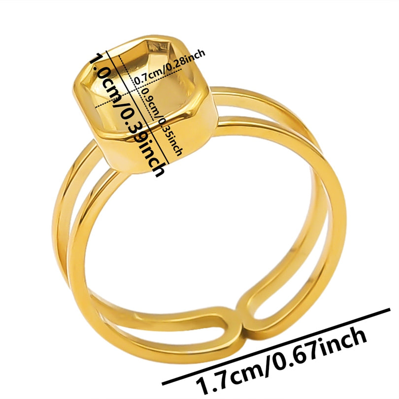 Wholesale Jewelry Simple Style Geometric 304 Stainless Steel 18K Gold Plated Irregular Open Rings