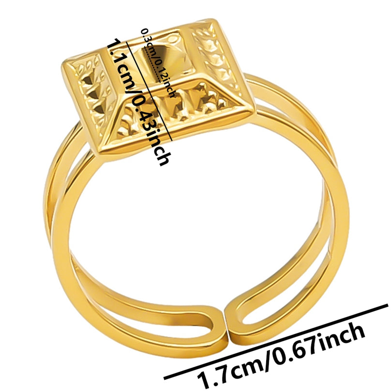 Wholesale Jewelry Simple Style Geometric 304 Stainless Steel 18K Gold Plated Irregular Open Rings