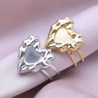 Wholesale Jewelry Simple Style Geometric 304 Stainless Steel 18K Gold Plated Irregular Open Rings