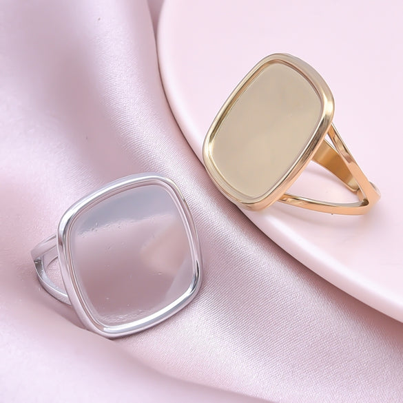 Wholesale Jewelry Simple Style Geometric 304 Stainless Steel 18K Gold Plated Irregular Open Rings