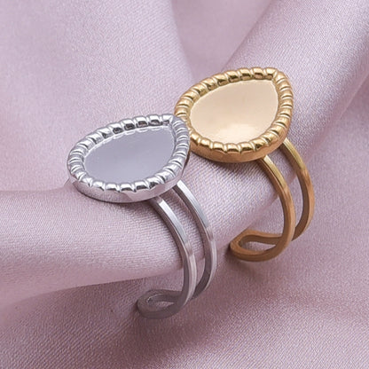 Wholesale Jewelry Simple Style Geometric 304 Stainless Steel 18K Gold Plated Irregular Open Rings