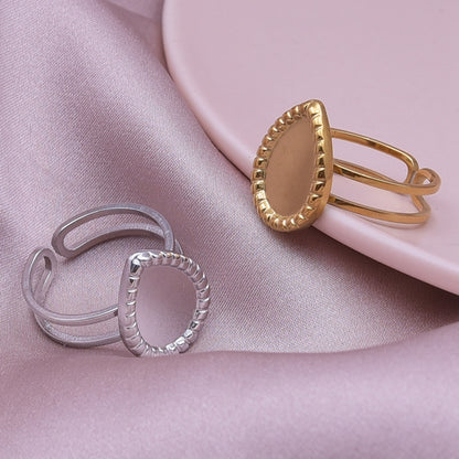 Wholesale Jewelry Simple Style Geometric 304 Stainless Steel 18K Gold Plated Irregular Open Rings