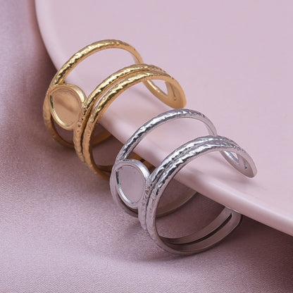 Wholesale Jewelry Simple Style Geometric 304 Stainless Steel 18K Gold Plated Irregular Open Rings