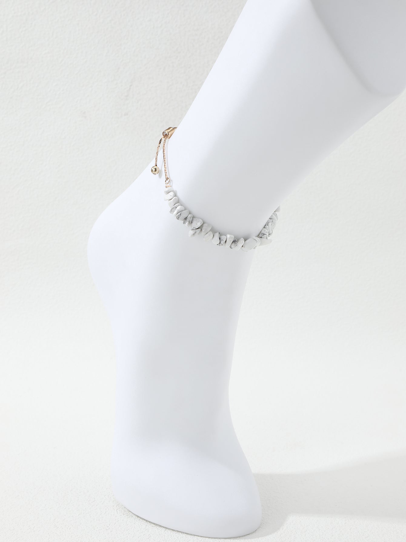 Classic Style Irregular Natural Stone Beaded Women's Anklet