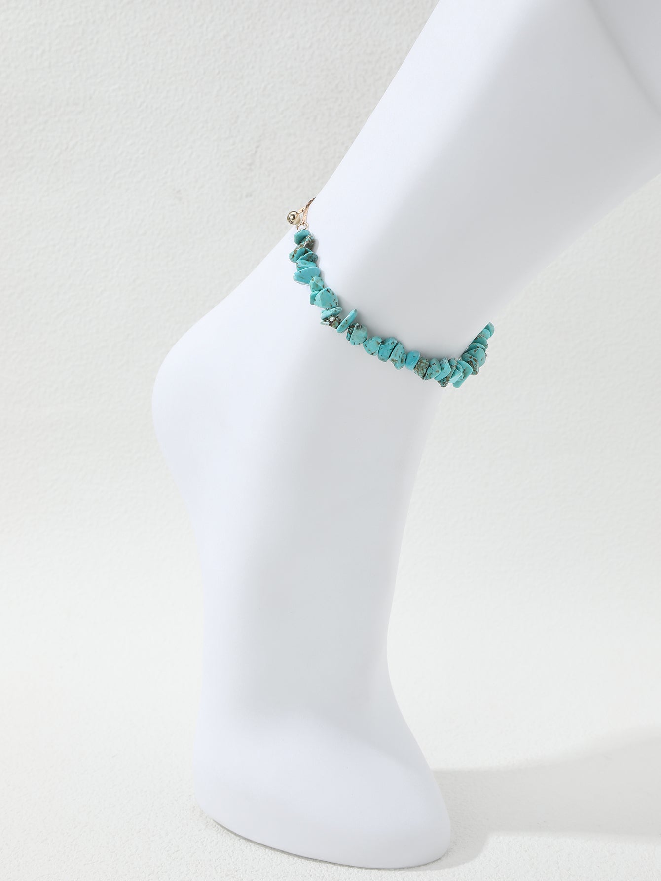 Classic Style Irregular Natural Stone Beaded Women's Anklet