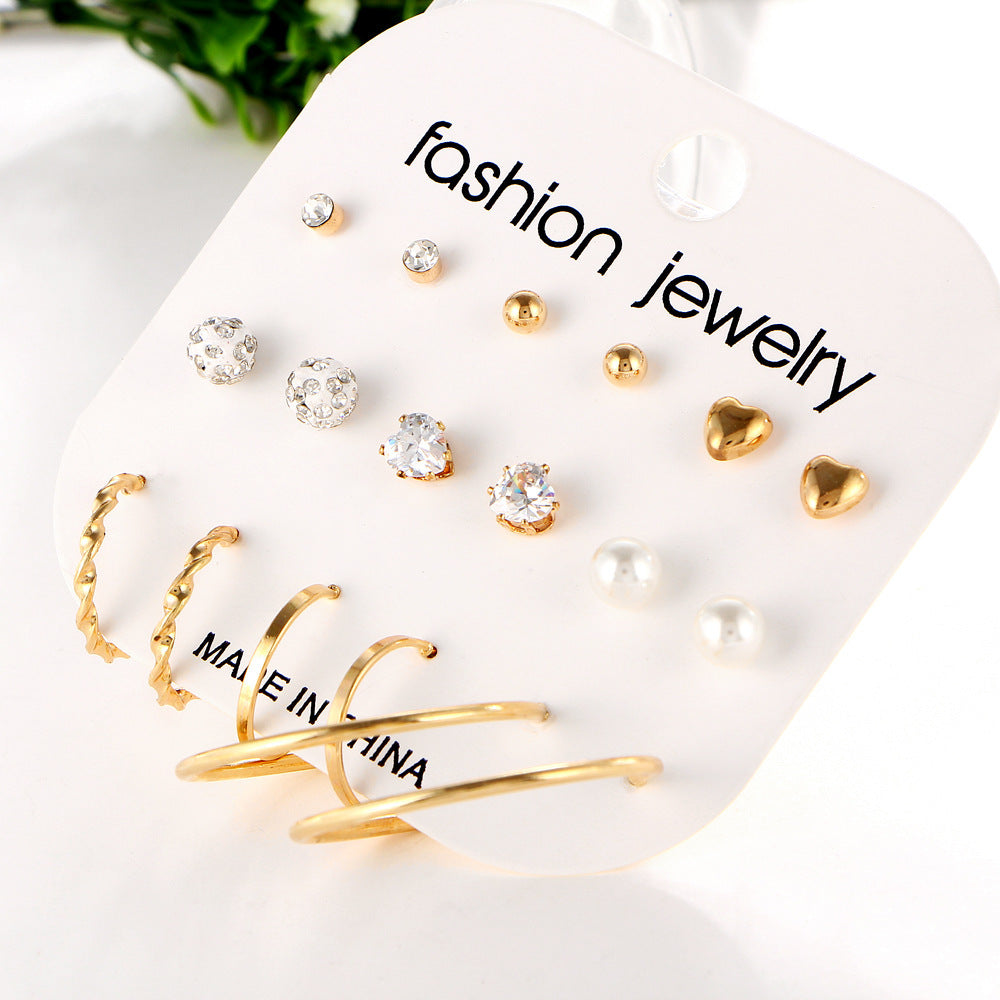 Wholesale Jewelry Ig Style Simple Style Geometric Alloy Artificial Pearls Plating Inlay Earrings