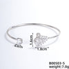 Casual Simple Style Classic Style Geometric Heart Shape Flower Copper Zircon Silver Plated Bangle