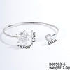 Casual Simple Style Classic Style Geometric Heart Shape Flower Copper Zircon Silver Plated Bangle