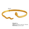 Vintage Style Exaggerated Round Feather Titanium Steel Irregular Hollow Out 18k Gold Plated Bangle