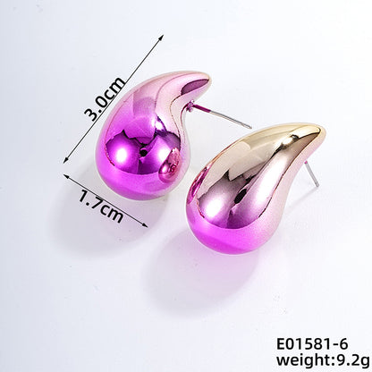 1 Pair Casual Simple Style Water Droplets CCB Ear Studs