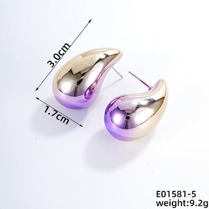 1 Pair Casual Simple Style Water Droplets CCB Ear Studs