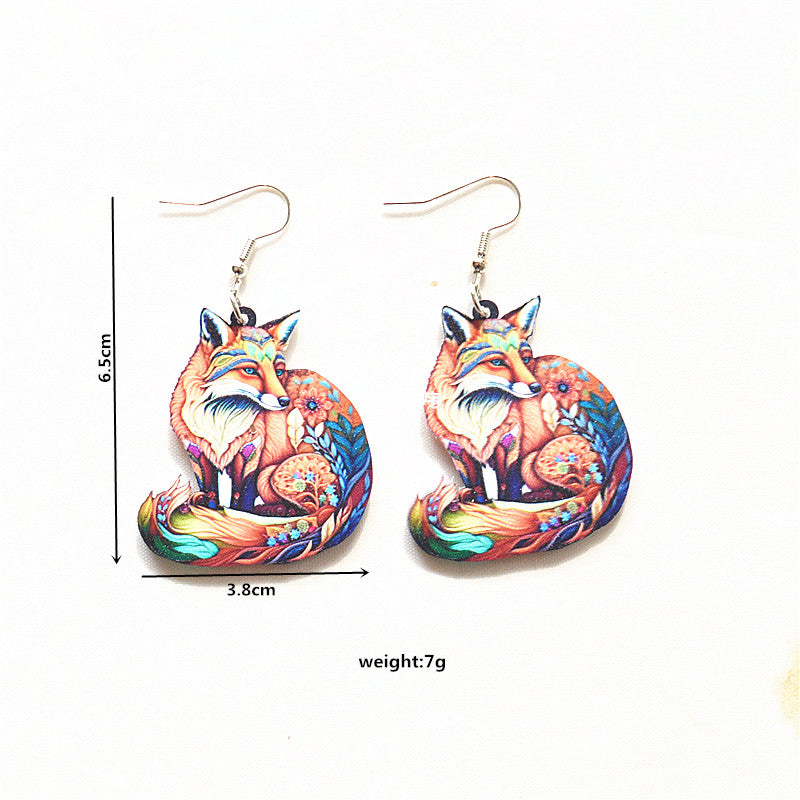 1 Pair Simple Style Animal Arylic Metal Drop Earrings