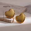 Elegant Simple Style Heart Shape Stainless Steel Plating 18k Gold Plated Earrings Necklace