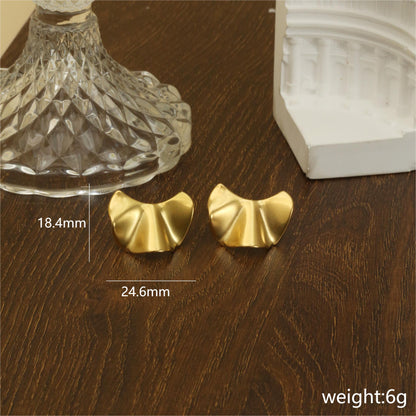 1 Pair Simple Style Commute Solid Color Polishing Plating Stainless Steel 18k Gold Plated Ear Studs