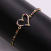 Romantic Sweet Heart Shape Rope Copper Plating Inlay Zircon 18k Gold Plated Bracelets