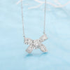 Elegant Simple Style Butterfly Bow Knot Sterling Silver Plating Inlay Zircon Silver Plated Necklace