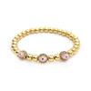 Ig Style Devil's Eye Copper Beaded Plating Inlay Zircon 18k Gold Plated Bracelets