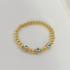 Ig Style Devil's Eye Copper Beaded Plating Inlay Zircon 18k Gold Plated Bracelets