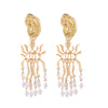 1 Pair Glam Retro Geometric Plating Inlay Alloy Artificial Pearls Rhinestones Gold Plated Drop Earrings