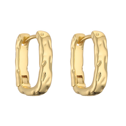 1 Pair Casual Retro Simple Style C Shape Irregular Irregular Plating Inlay Copper Zircon 18k Gold Plated Ear Studs