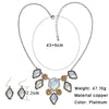 Glam Luxurious Geometric Copper Plating Inlay Glass Zircon Platinum Plated Earrings Necklace