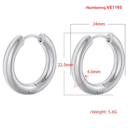 1 Pair Casual Simple Style Round Plating Copper 18k Gold Plated Hoop Earrings