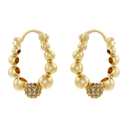 1 Pair Casual Vintage Style Vacation Irregular Plating Inlay Copper Artificial Pearls Zircon 18k Gold Plated Ear Studs