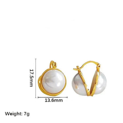 1 Pair Elegant Heart Shape Plating Inlay Copper Artificial Pearls 18k Gold Plated White Gold Plated Earrings