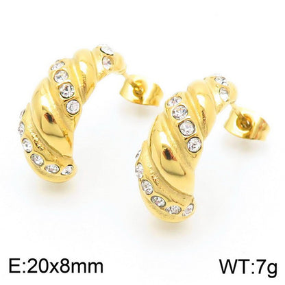 1 Pair Simple Style Geometric Stainless Steel 18k Gold Plated Ear Studs