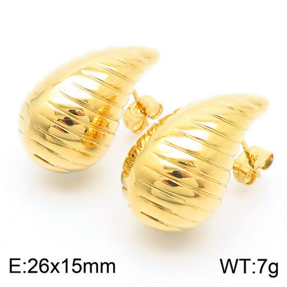 1 Pair Simple Style Geometric Titanium Steel 18k Gold Plated Ear Studs