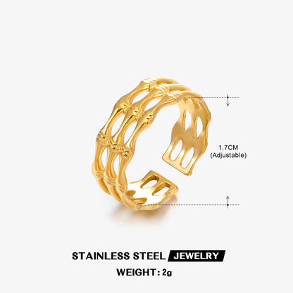 Simple Style Geometric Stainless Steel Plating 18k Gold Plated Rings