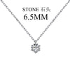 Elegant Solid Color Sterling Silver Plating Inlay Zircon Pendant Necklace