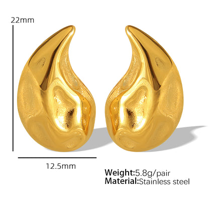 1 Pair Vintage Style Simple Style Water Droplets Heart Shape Plating Titanium Steel 18k Gold Plated Ear Studs